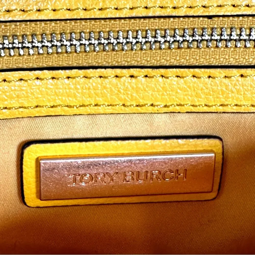 Tory Burch Yellow Leather Crossbody | Gold Chain Strap